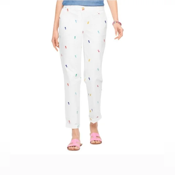 Talbots Pineapple Print Relaxed Chinos - Picture 1 of 10